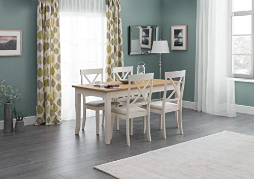Julian Bowen Davenport Dining Chairs, Set of 2, Ivory - H96.5 x W44 x D52cm