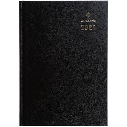 Collins Standard Desk 2025 Diary for Professionals - A4 Two Pages to a Day Business Diary - Black - (47.99-25) - Premium Business Planner with Hardback Leathergrain Covers