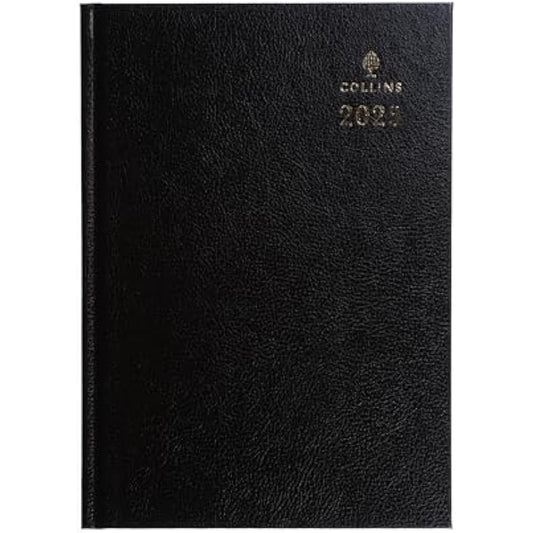 Collins Standard Desk 2025 Diary for Professionals - A4 Two Pages to a Day Business Diary - Black - (47.99-25) - Premium Business Planner with Hardback Leathergrain Covers