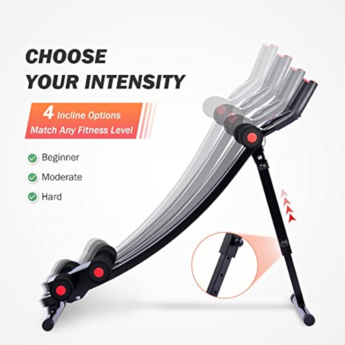 ZELUS Ab Machine for Home Gym, Core Strength Training Equipment for Home Fitness, Ab Crunch Coaster with 4 Intensities and Digital Display, Foldable Core Trainer for Abdominal