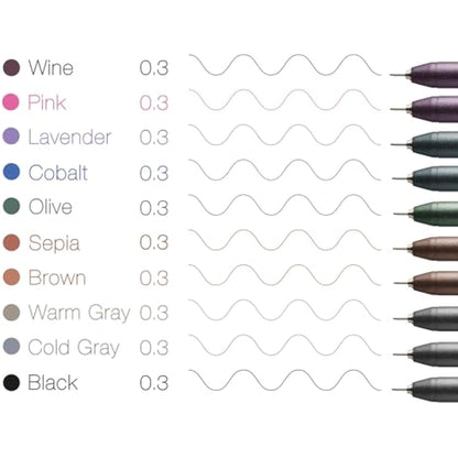 COPIC Multiliner, Multicoloured, Set Of 10, Fine, For Art & Crafts, Colouring, Graphics, Highlighter, Design, Anime, Professional & Beginners, Art Supplies & Colouring Books