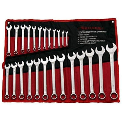 Neilsen ct0795 Spanner Set 25pc (Combination-Satin Finish) 6-32mm, Silver
