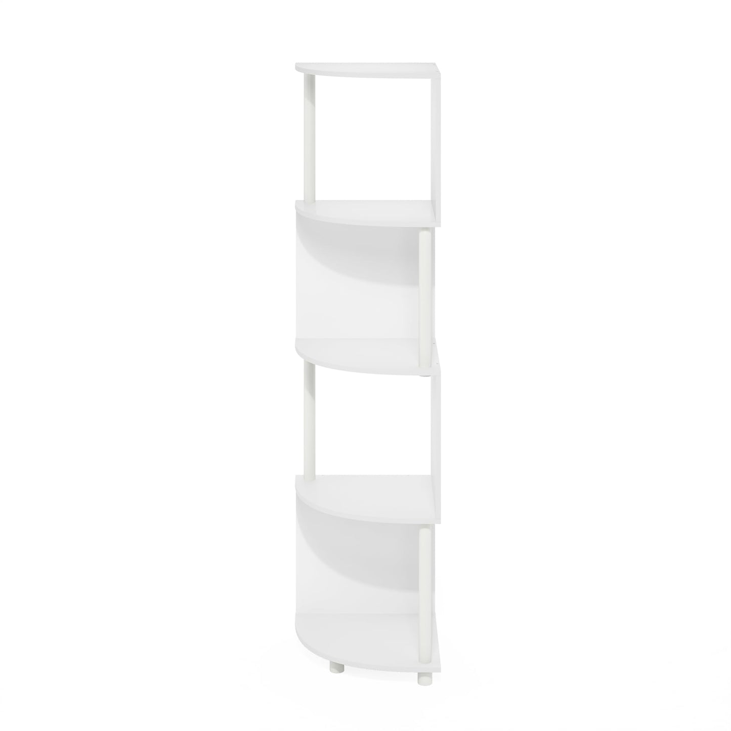 Furinno ECON Corner Shelf, 4-Tier Corner Book Shelf, Zigzag Storage Shelves, Display Rack, Bookshelf, for Organization and Storage, Living Room