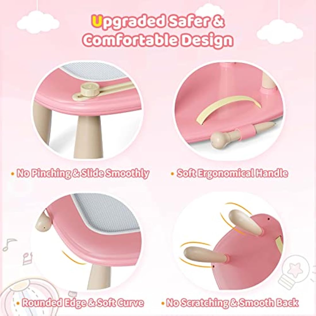 Kikidex Magnetic Drawing Board, Toddler Girl Toys for 1-2 Year Old, Doodle Board Pad Learning and Educational Toys for 1 2 3 Year Old Baby Kids Birthday Gift (Pink)