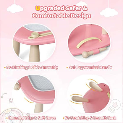 Kikidex Magnetic Drawing Board, Toddler Girl Toys for 1-2 Year Old, Doodle Board Pad Learning and Educational Toys for 1 2 3 Year Old Baby Kids Birthday Gift (Pink)