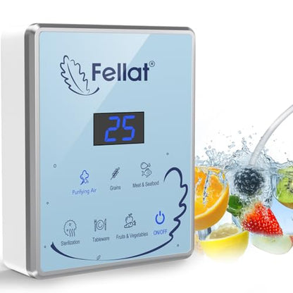 Ozone Generator, FELLAT 600mg/h Multipurpose Ozone Machine for Water and Air, Portable Ozone Generator with 2 Pack Air Stones & Timer, Odor Eliminator