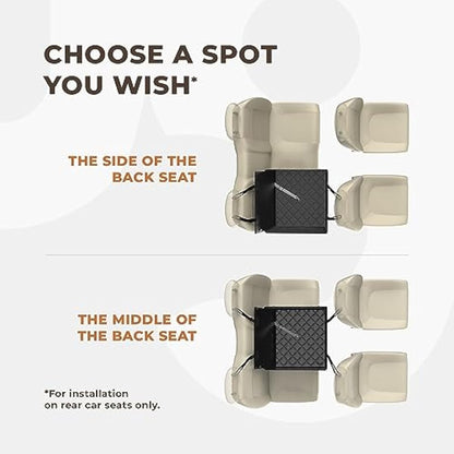 Wuglo Extra Stable Dog Car Seat - Reinforced for Medium-Sized Dogs With 4 Fastening Straps - Robust and Waterproof Pet Seat for the Back of the Car (M Size, Black) (PS-2-M)