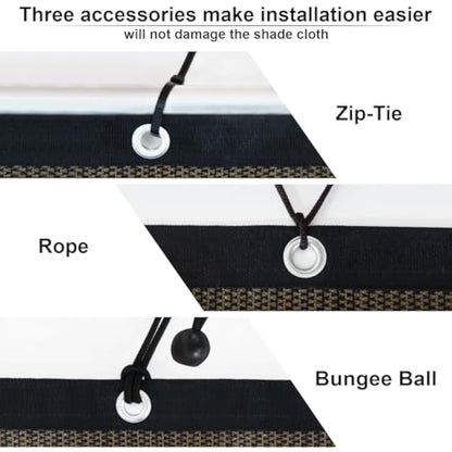 KANAGAWA 90% Sun Shade Cloth 12'X 20' Outdoor Pergola Shade Cover Canopy with Grommets UV Block Privacy Screen for Patio, Backyards, Outdoor, Carport, Garden, Mocha