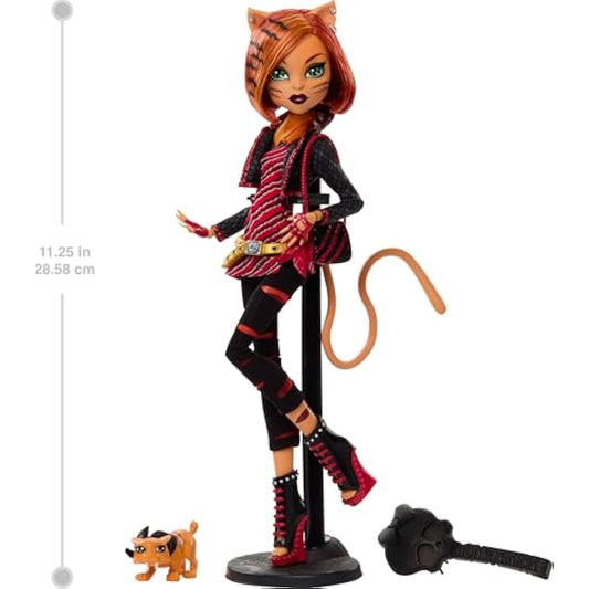 Monster High Boo-riginal Creeproduction Doll, Toralei Collectible Reproduction with Doll Stand, Diary, and Pet Saber-Tooth Tiger Sweet Fangs, HYV91