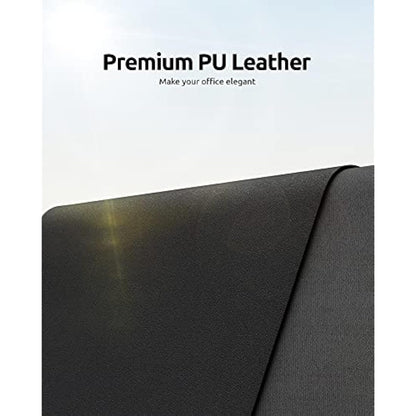 YSAGi Leather Desk Mat, Large Mouse Mat, Non-Slip Desk Pad, Waterproof PU Leather Table Protector Writing Pad for Office and Home (80 x 40 cm, Black)