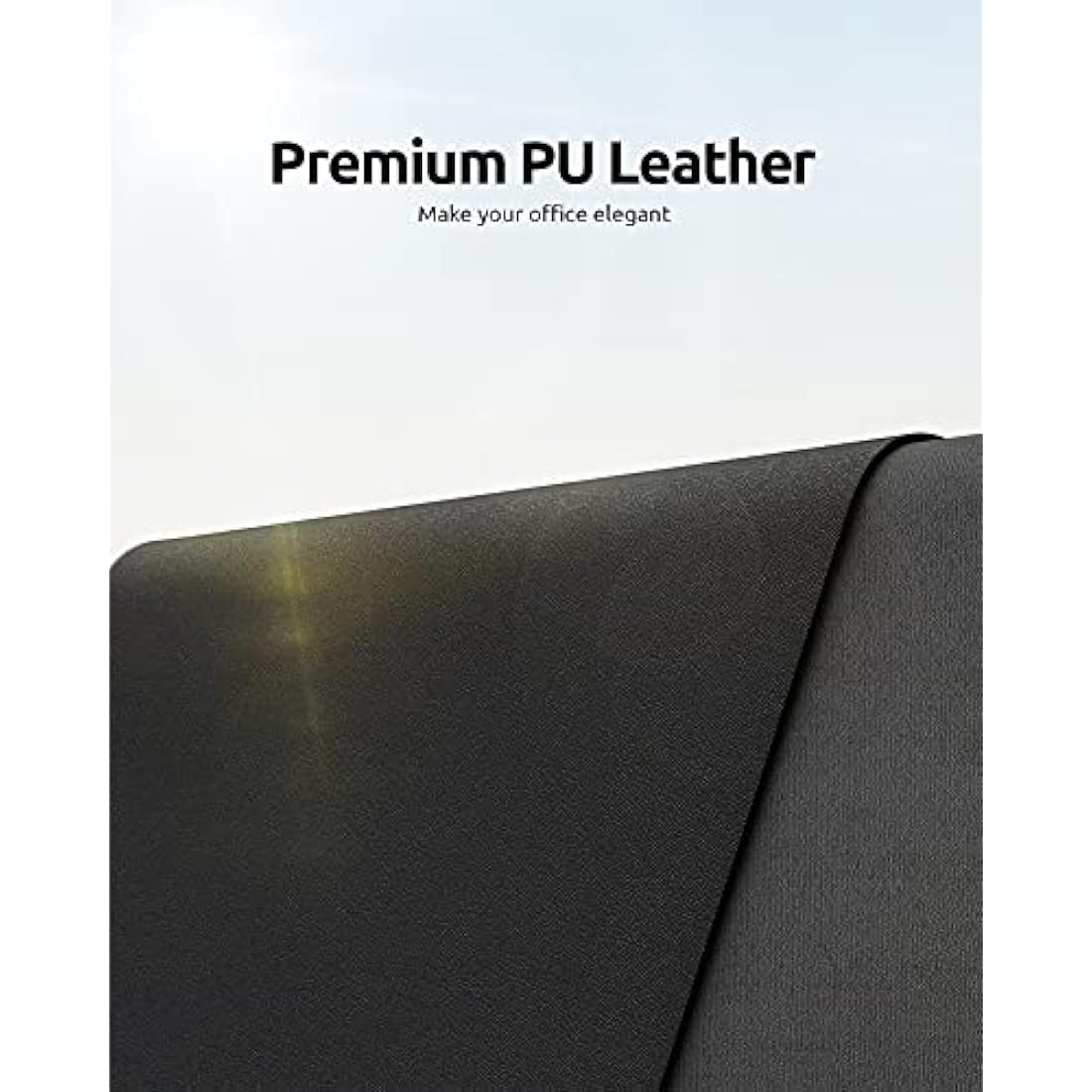 YSAGi Leather Desk Mat, Large Mouse Mat, Non-Slip Desk Pad, Waterproof PU Leather Table Protector Writing Pad for Office and Home (60 x 35 cm, Black)