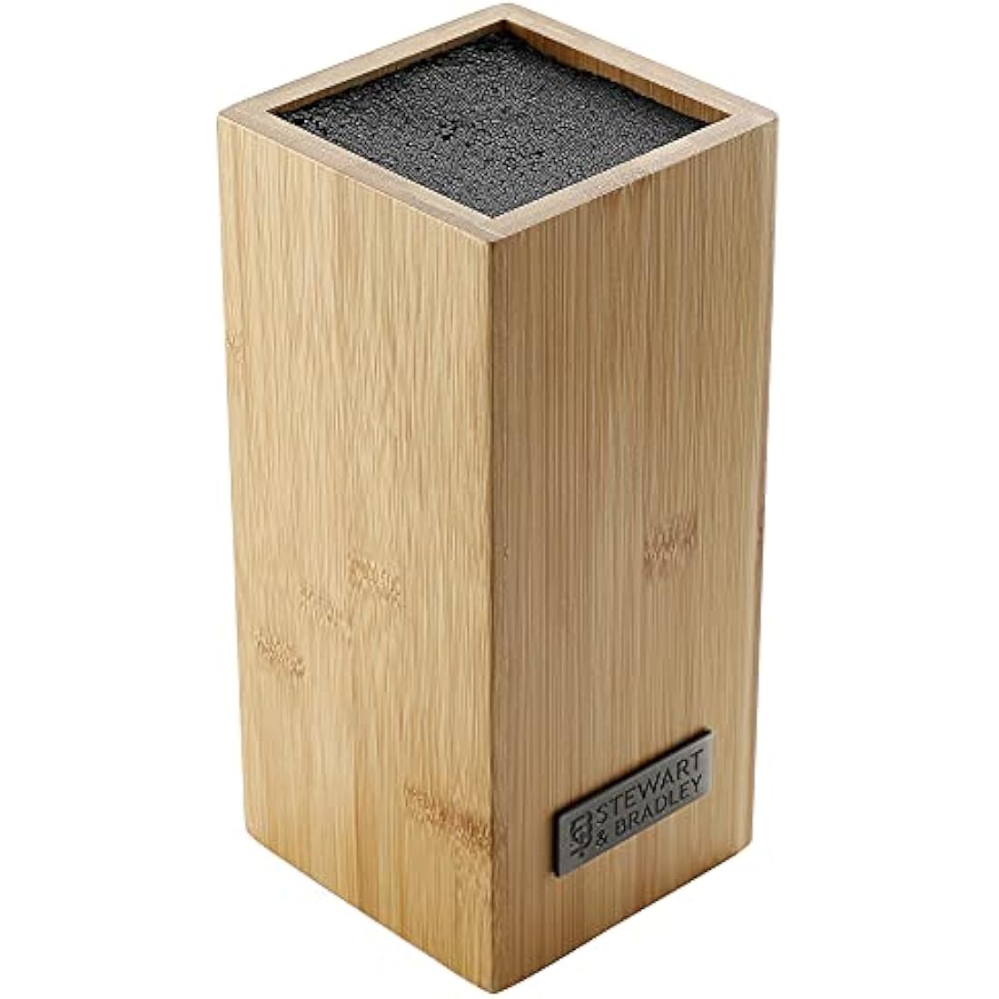 STEWART & BRADLEY Bamboo Knife Block – Universal Bristle Design for Storing Kitchen Knives