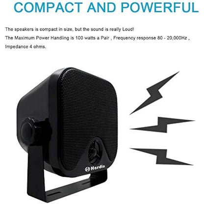 Herdio 120W Outdoor Speakers Waterproof - 4 Inches Marine Grade Mount Speakers For Home, Boat, Poolside, Patio, Indoor Outdoor
