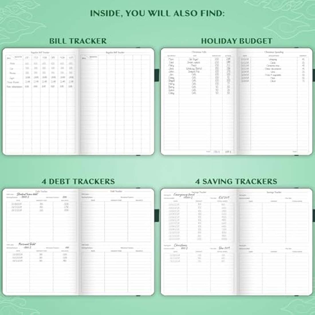 Legend Budget Planner – Financial Organizer Book. Money Account & Expense Tracker Notebook Journal for Household Monthly Budgeting (Dark Green)