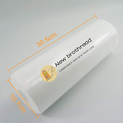 New brothread No Show Mesh Machine Embroidery Stabilizer Backing 12" x50Yd (30cmx46M) roll - Light Weight 50gm (1.8oz) - Cut into Variable Sizes for Machine Embroidery and Hand Sewing