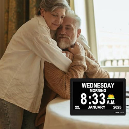 TROCOTN dementia clocks, digital clock with date and day for elderly, alzheimers day clock large display calendar clocks (10 Inches Black)