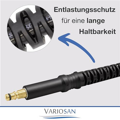 VARIOSAN High Pressure Hose 15m, Black 200 Bar for K?rcher K2-K7 & 2.641-721.0, Premium Quality Brass Connectors