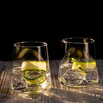 Krosno Water Juice Gin Tumbler Drinking Glasses | Set of 6 | 430 ML | Avant-Garde Collection | Whiskey Glasses Gift Set Tumblers Cocktail Set |