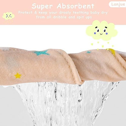 Baby Bandana Dribble Bibs, 10-Pack Cotton Baby Feeding Bibs Super Absorbent Drool Bibs with Adjustable Snaps for 0-36 Months Newborn and Toddlers