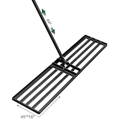 Byhagern Lawn Leveling Rake 114×25cm - Heavy Duty Lawn Leveller - stainless steel pole with a handle for less effort Lawn Lute, Levelawn Tool for Garden, Golf Course, Farm, Backyard