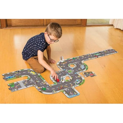 Orchard Toys Giant Road Floor Puzzle - Large Interchangeable Car Track Jigsaw Puzzles for 3 Year Olds - Alternative Road Mat for Toy Cars - Educational Kids Jigsaw for Toddlers - Age 3+