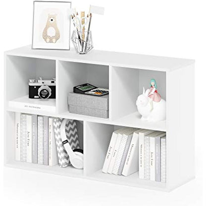 Furinno Luder 5-Cube Reversible Open Shelf, White