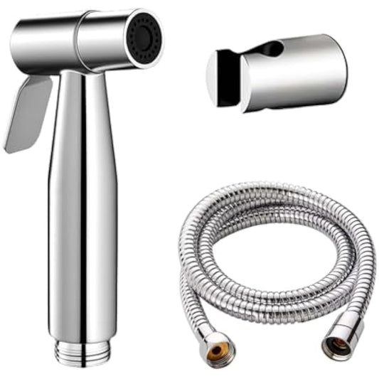 WEIDMAX Hand Held Bidet Sprayer Stainless Steel Sprayer Shattaf Toilet Bidet Shower Head with 49-inch Hose and Bracket Holder