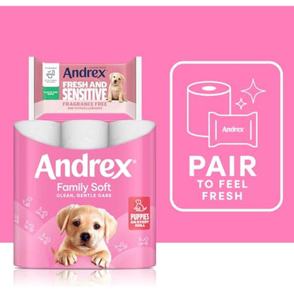 Andrex Family Soft Toilet Tissue 72 Rolls (Previously Andrex Gentle Clean) Gentle on your Family’s skin– Bulk Pack of 72 Toilet Rolls, FSC Certified