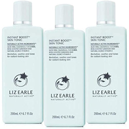 Liz Earle Instant Boost Skin Tonic 3 x 200ml Bottle A Face Moisturiser To Repair Sensitive Cleanse Skin