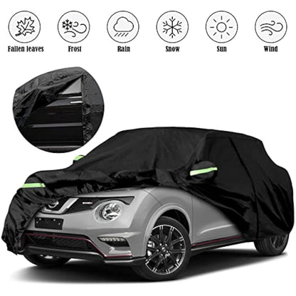 Opaltool Car Cover for Nissan Juke 2010-2022, 6 Layers Waterproof Sun Rain UV Dust All Weather Protection Short Wheel Outdoor Full Cover with Side Door Zipper