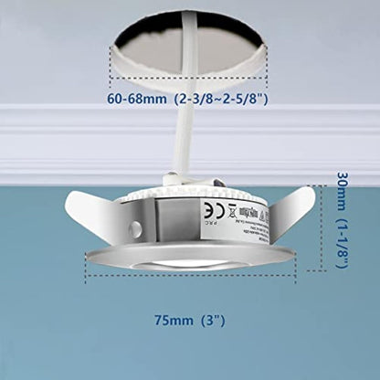 HiBay 10x 5W LED Downlights Recessed Spotlights Ceiling Lights Ultra Thin Downlights Chrome Warm White IP44 Ceiling Spot Light for Bathroom Kitchen, Fits 60-68mm Hole