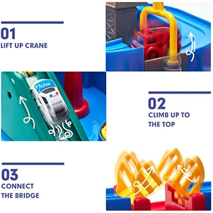 hahaland Kids Toys for 3 Year Old Boys Car Race Track Boys Toys Age 3 4, Adventure Vehicles Learning & Intelligence Educational Toddler Gifts for 3 4 5 Year Old Girl