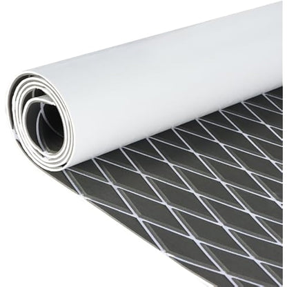 KXKZREN EVA Foam Boat Flooring Decking Sheet 6mm Thick 93.8"x43.9" Diamond Anti-slip Marine Flooring Mat Self Adhesive Deck Floor for Bass Boat Yacht Motorboat RV Cooler Tops
