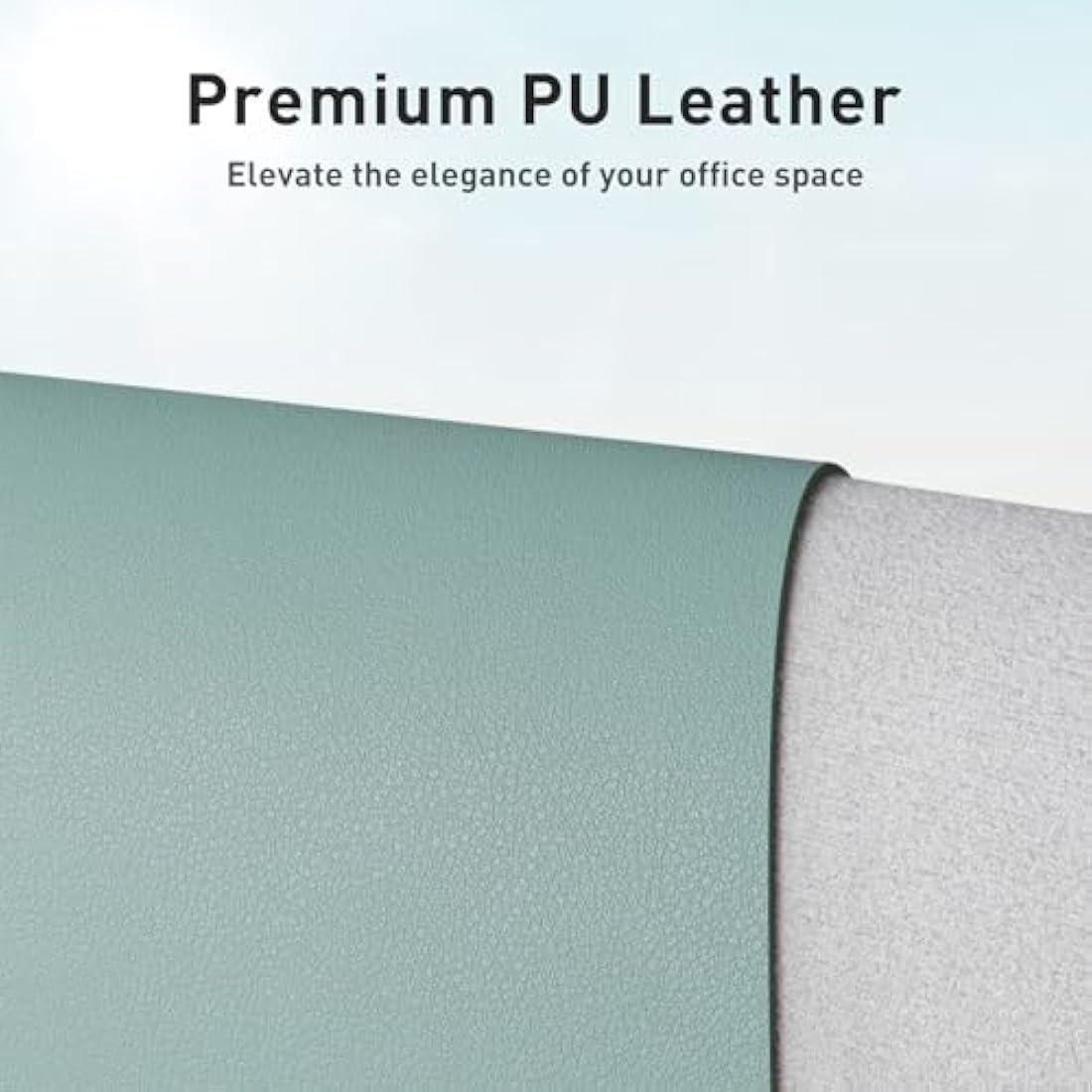Aothia Leather Pad, Mouse Mat, Office Desk Mat, Non-Slip PU Leather Desk, Laptop Desk Pad, Waterproof Desk Writing Pad for Office and Home (91 cm x 43 cm, Light Blue)