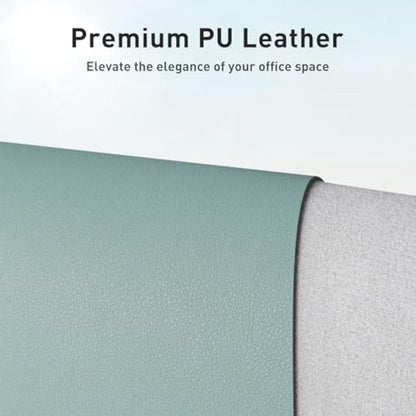 Aothia Leather Pad, Mouse Mat, Office Desk Mat, Non-Slip PU Leather Desk, Laptop Desk Pad, Waterproof Desk Writing Pad for Office and Home (91 cm x 43 cm, Light Blue)