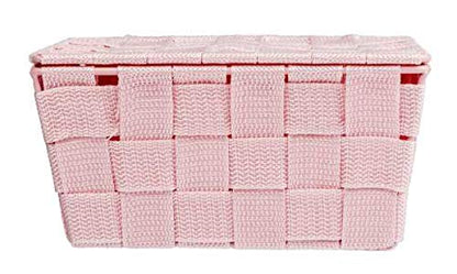 WENKO Storage basket Adria with lid in pink, PP, 19 x 14 x 10 cm