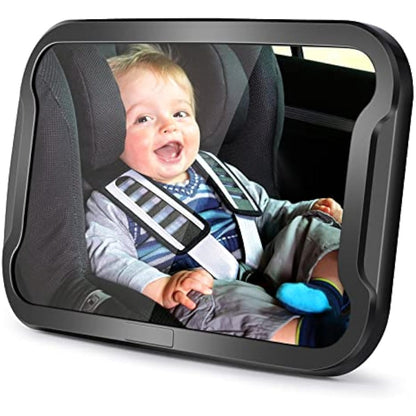Vinabo Baby Car Mirror, Unbreakable Car Mirror Rear View, 360° Adjustable Rotation Baby Rear Seat Mirror, Safety, Essential for Young Parents