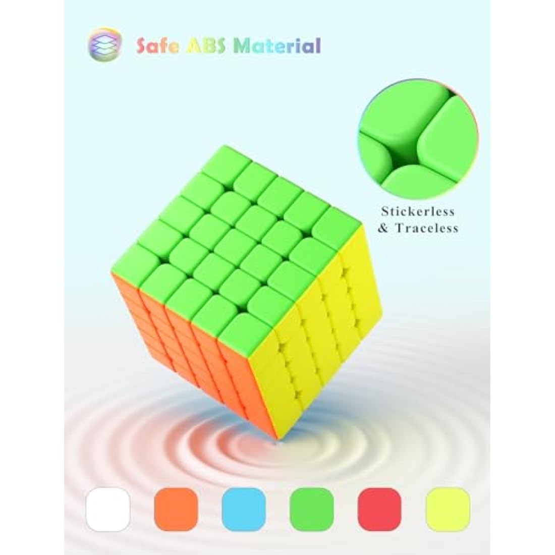 ROXENDA Speed Cube - Fast Smooth Turning Solid Durable & Stickerless Frosted, Best 3D Puzzle Magic Cube Toy - Turns Quicker than Original for kids Gift & Adult & Children(5x5x5 Cube)
