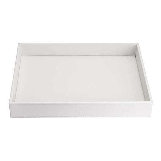 SUMNACON PU Leather Desktop Organizer Vanity Tray Decorative Cosmetics Organizer Bathroom Trays for Arranging Perfume Jewelry Soap Towel Plant Makeup