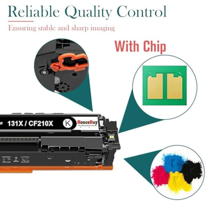 HenceBuy CF210X 131X Toner Cartridges Compatible for HP 131X CF210X CF210A 131A for HP LaserJet Pro 200 color MFP M276nw M276n M251n M251nw Black Cyan Magenta Yellow (4-Pack)