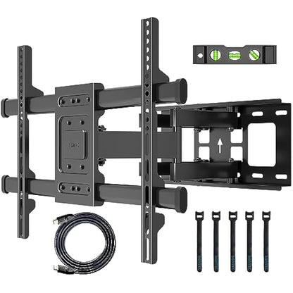 BONTEC TV Wall Bracket for 32-85 Inch LED LCD, Full Motion Swivel Tilt TV Wall Mount, Heavy Duty Dual Arms up to 60kg, Max VESA 600x400mm, Universal TV Mount with HDMI Cable