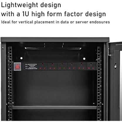 Dynamode 6 Way PDU Extension Lead- 13A Multi Plug Switched Power Distribution Unit (PDU) Rack Mount Charging Station with 1.8 M Cable for Home Office 19 Inch PDU Server Cabinet with Surge Protection