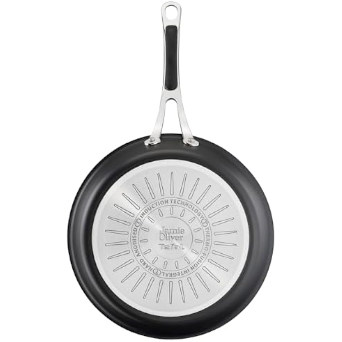 Tefal Jamie Oliver Cook’s Classics Frying Pan, 30cm, Hard Anodised Aluminium, Non-Stick, Oven-Safe, Induction Compatible, Riveted Handle, Black – H9120744
