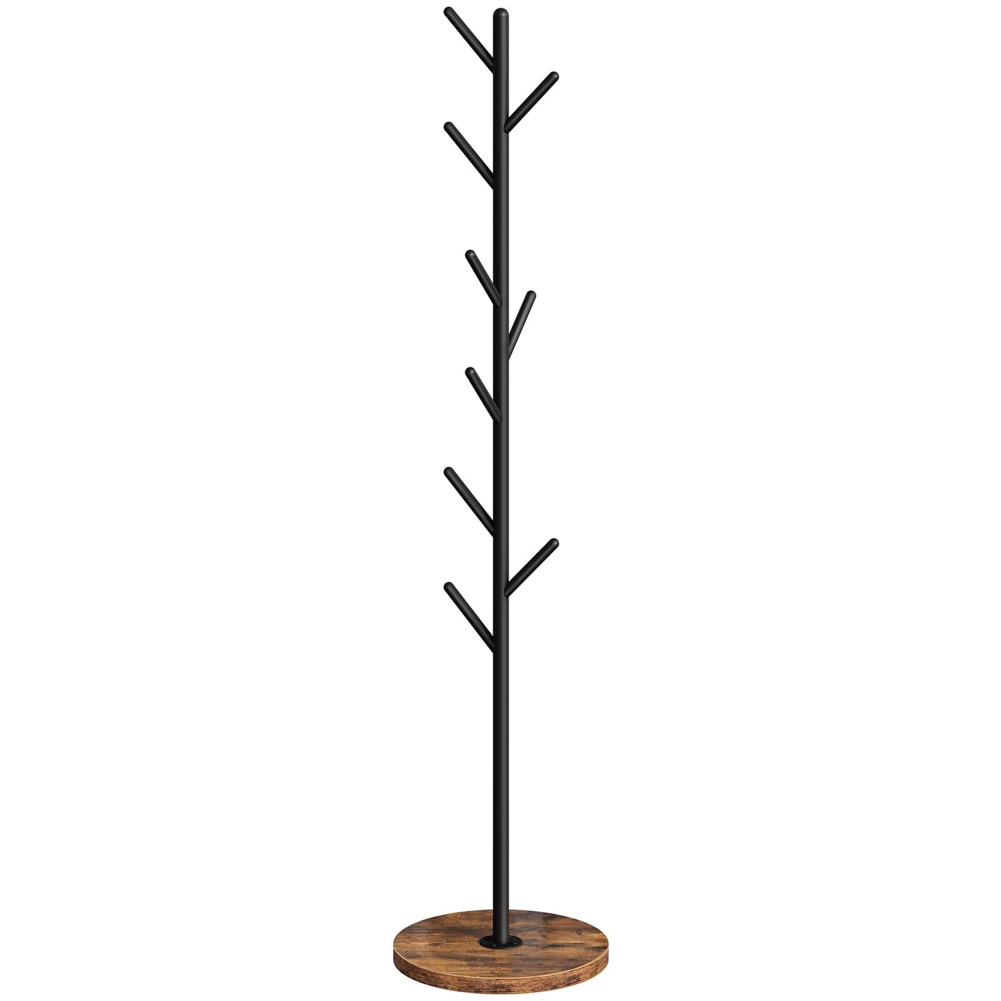HOOBRO Coat Stand with 9 Hooks, Heavy Duty Freestanding Coat Rack, Hall Tree with Thickened Base, Corner Hanger Stand for Bedroom, Entryway