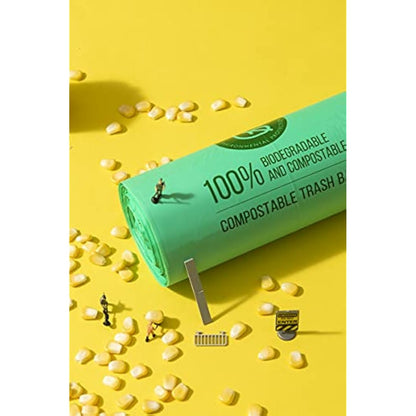 50 Bags Compost Bin Liners 30L Kitchen Waste Bags 100% Biodegradable Bags with EN13432 Certification
