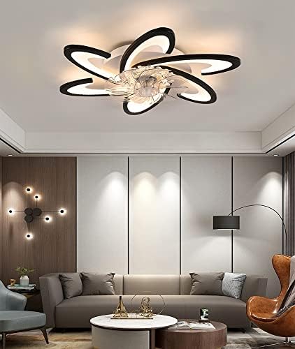 Bossen Ceiling Fan with Light, Φ67cm, 70W Quiet Modern Led Ceiling Light Fan Light with Remote Control and APP Dimmable 6 Lights for Living Room Bedroom Dining Room Ceiling Fans with Lamps (Black)
