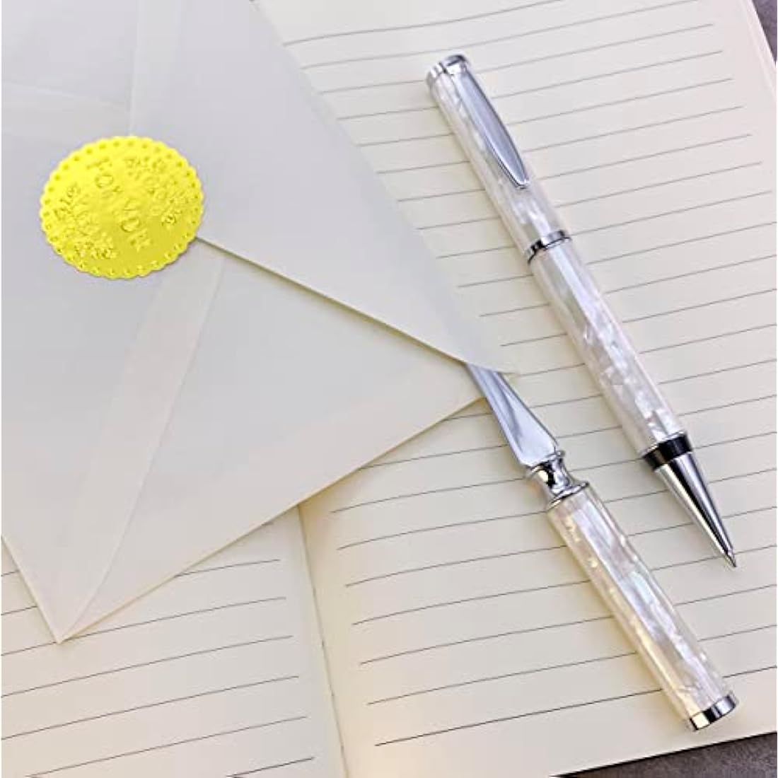 LACHIEVA LUX Luxury Mother of Pearl Ballpoint Pen & Letter Opener Set, Unique Gift for Men & Women, Great for Christmas and Special Occasions