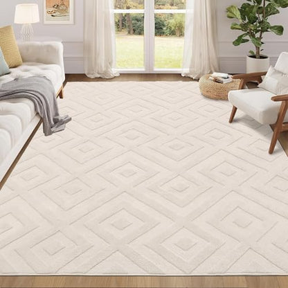 Enyhom Washable Rugs Living Room 120 x 160 cm Anti Slip Rugs Classic Large Rugs for Bedroom Short Pile Modern Design Floor Mat Soft Touch Geometric
