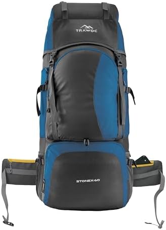TRAWOC STONEX 60 Ltr Travel Backpack Trekking Rucksack bag for Men & Women Travel Bag Hiking Backback, HK001
