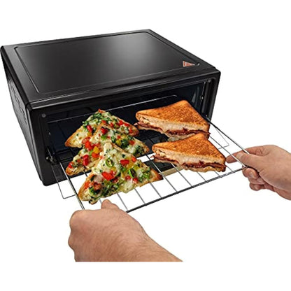 Belaco Multi-Purpose 1200W Mini Oven Pizza Oven All in One 12inch Pizza Maker Toaster Oven Tabletop Cooking Baking Grilling Heating Toasting Portable Oven 1200w incl. Baking Tray, Wire Rack and Handle
